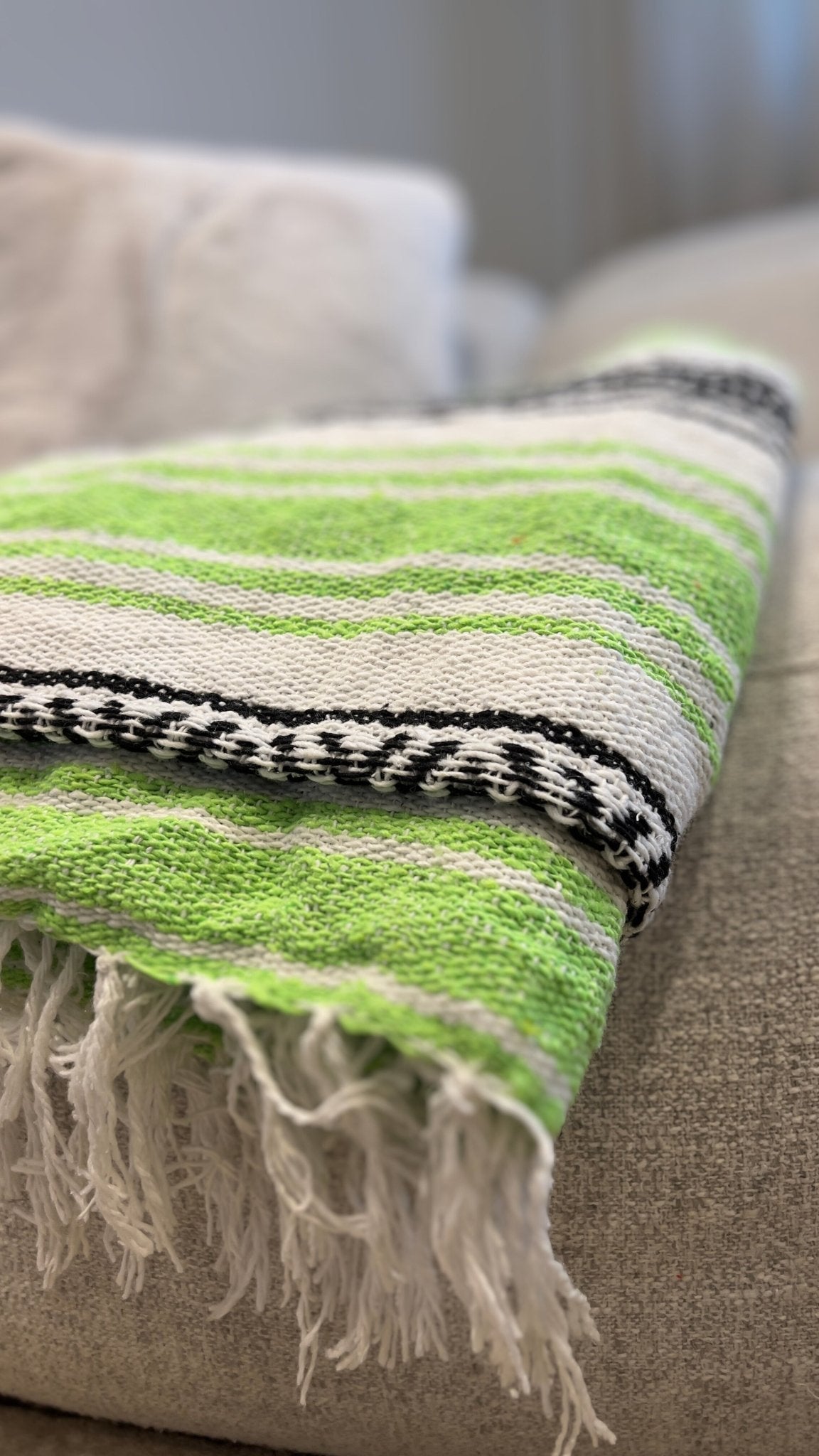 Grey and green discount blanket